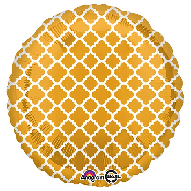 European And American Style 18 inch CIRCLE - QUATREFOIL GOLD AND WHITE