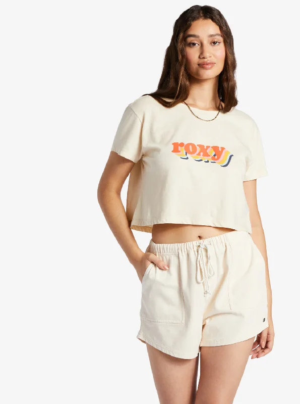 Layered Style Retro Roxy Stack Sleeveless Muscle T-Shirt - Tapioca
