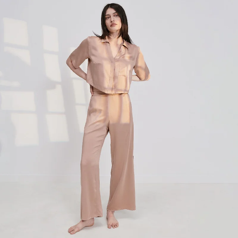 Modern Comfort Washable Silk High Rise Pant Set