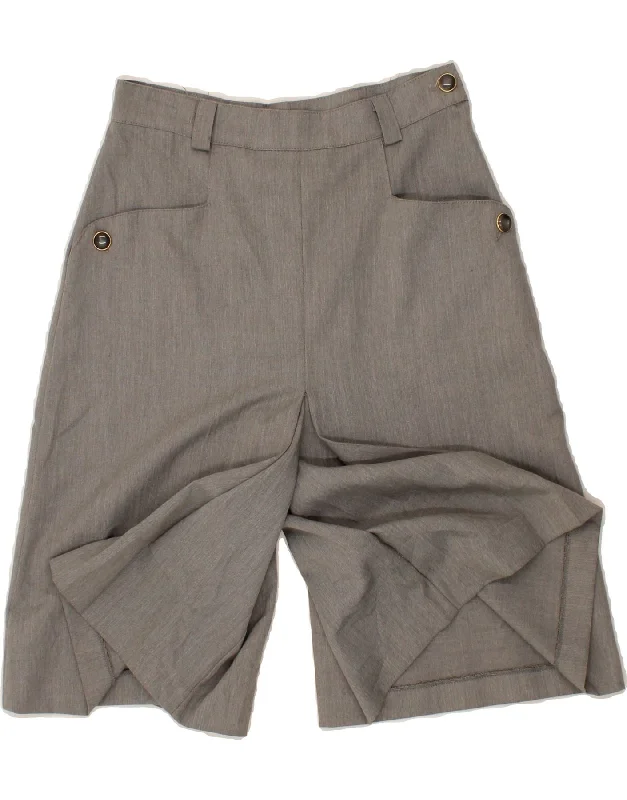 All-Day Wear VINTAGE Womens High Waist Cullotes Casual Shorts Small W26  Grey Polyester