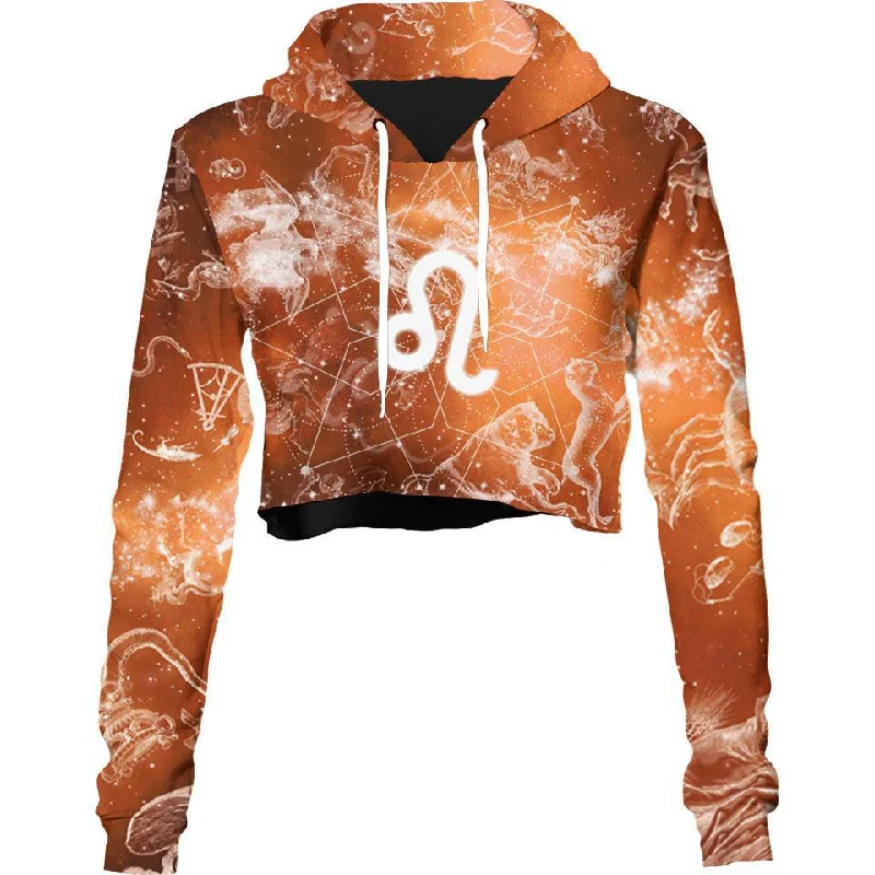 Elegant And Casual Leo Crop Hoodie