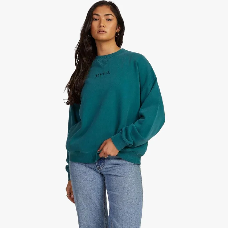 Sexy Fun Rvca Womens Pocket Crew Sweater Atlantic