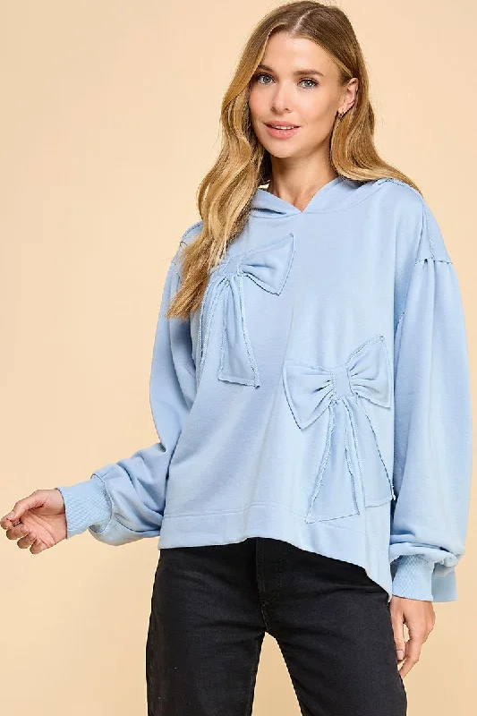 Cute Design Oversized Hoodie with Accented Bows