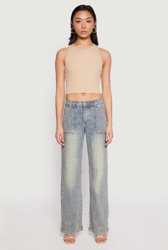 Elegant And Charming VIP Acid Wash Straight Leg Jeans