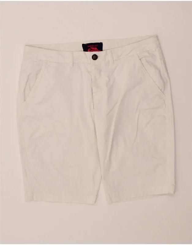 Retro Literary Style SUPERDRY Womens Chino Shorts Large W34 White Cotton