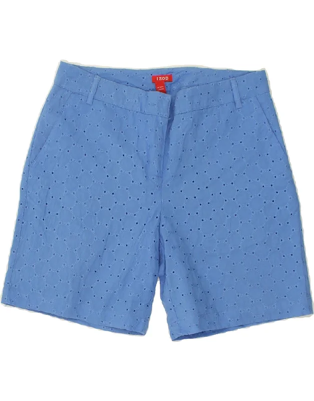 Fashion Style IZOD Womens Chino Shorts US 4 Small W30 Blue Cotton