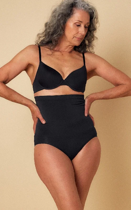 Lively And Youthful Mercury High Waisted Shapewear Briefs - Black
