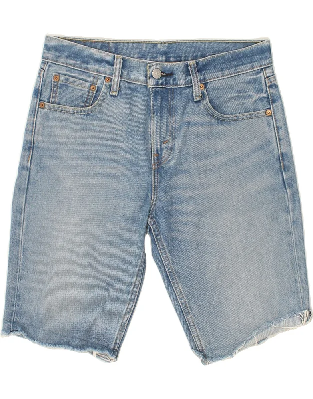 Relaxed Fit LEVI'S Womens 511 Denim Shorts W30 Medium Blue Cotton