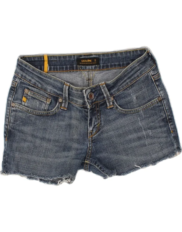 Minimalism MELTIN' POT Womens Denim Shorts W26 Small Blue Cotton