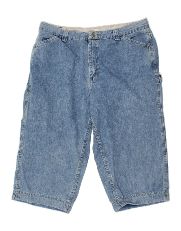 Personality Publicity LEE Womens Denim Shorts US 18 2XL W36 Blue Cotton