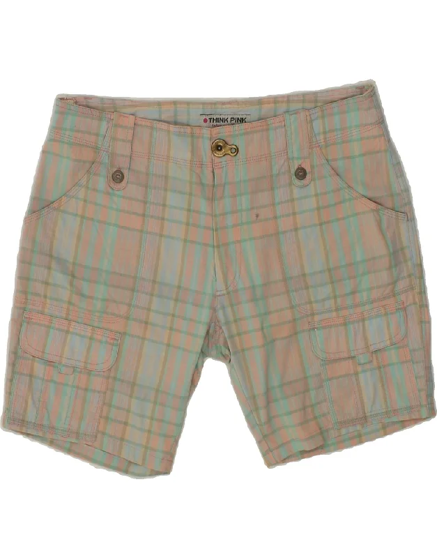 Elegant Series THINK PINK Womens Cargo Shorts IT 46 Large W34  Multicoloured Check
