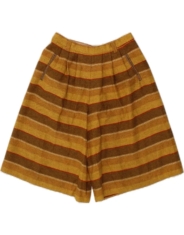 Timeless Comfort VINTAGE Womens High Waist Casual Shorts W26 Small Brown Striped