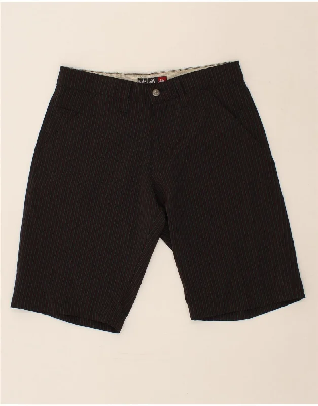 Elegant Temperament QUIKSILVER Womens Graphic Chino Shorts W32 Large Black Striped Polyester