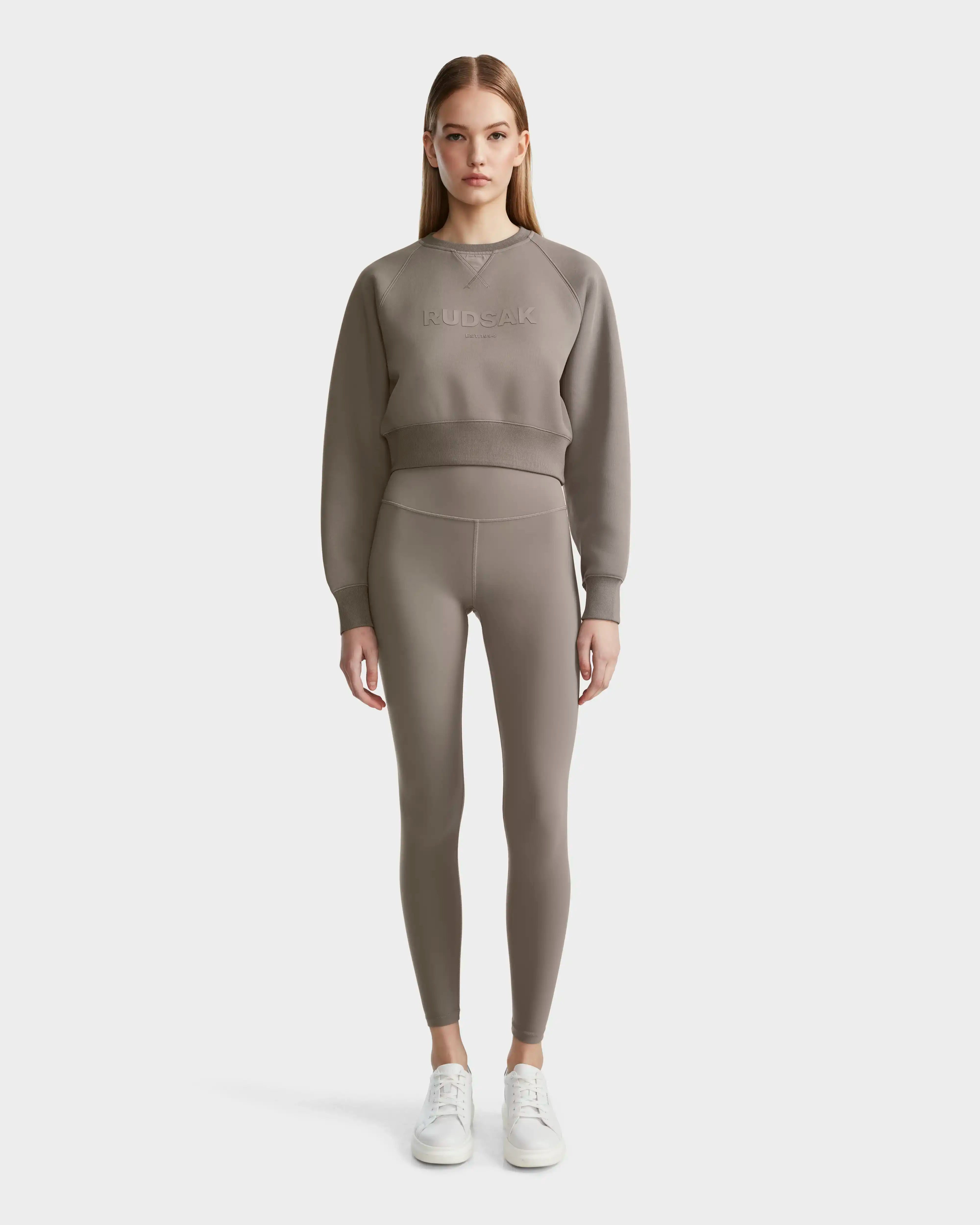 High-waisted pants style BETSY - 8524076 Cement