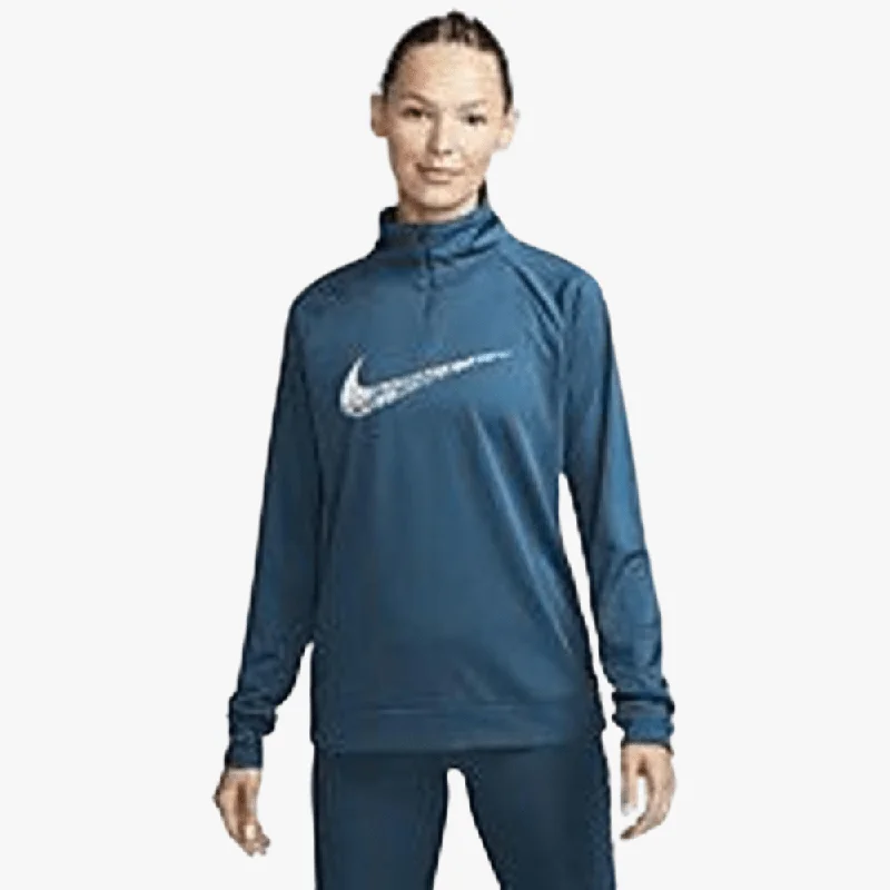 Carefree Style Nike Womens Df Swoosh Run Midlayer 1/4 Zip Sweater Vlr Blue
