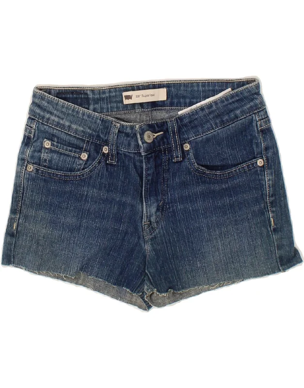 Fashion Concept LEVI'S Womens 518 Super Low Denim Shorts W26 Small Navy Blue Cotton