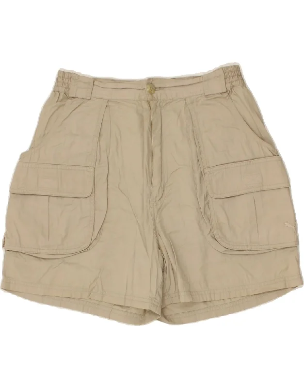 Elegant Wear PUMA Womens High Waist Cargo Shorts XL W34  Beige Cotton