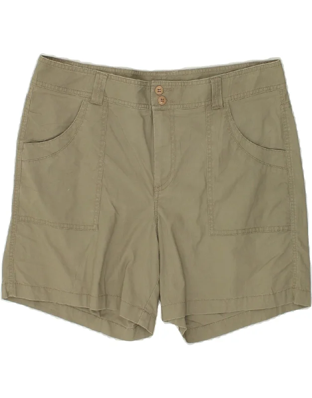 European And American Style DOCKERS Womens Casual Shorts UK 14 Large W34  Khaki Cotton