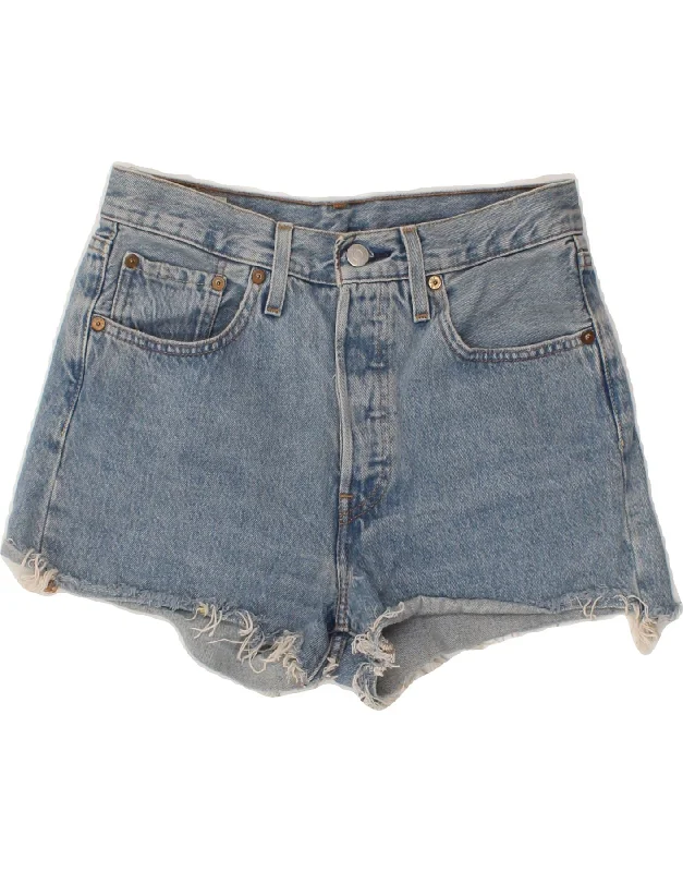 Fashion Elements LEVI'S Womens 501 Denim Shorts W28 Medium Blue Cotton