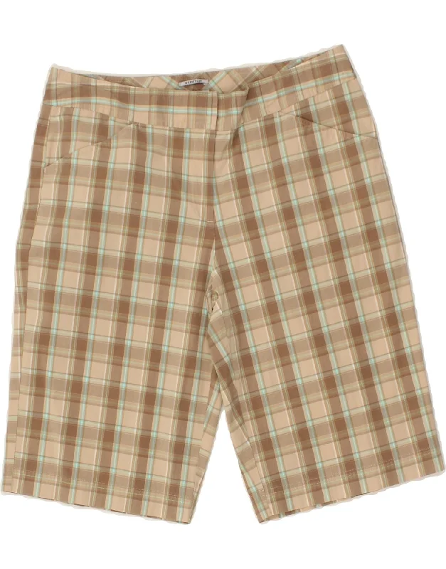 Street Sports Style IZOD Womens Casual Shorts US 8 Medium W32  Beige Check Cotton