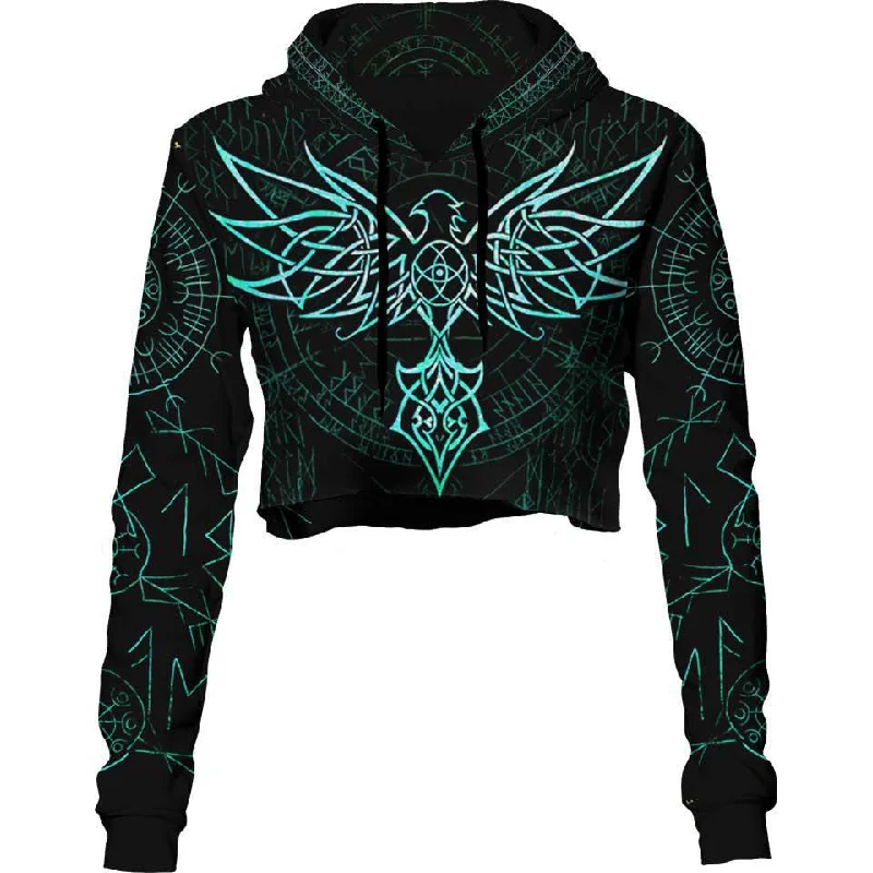 Street Charm Eagle Crop Hoodie