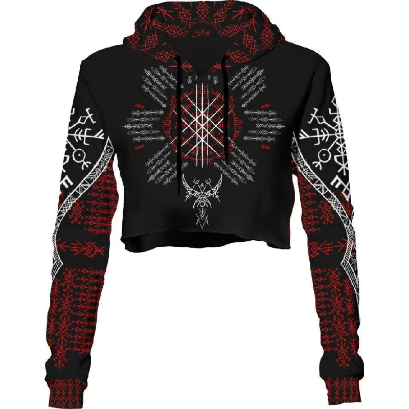 Comfortable And Simple Web of Fate Crop Hoodie