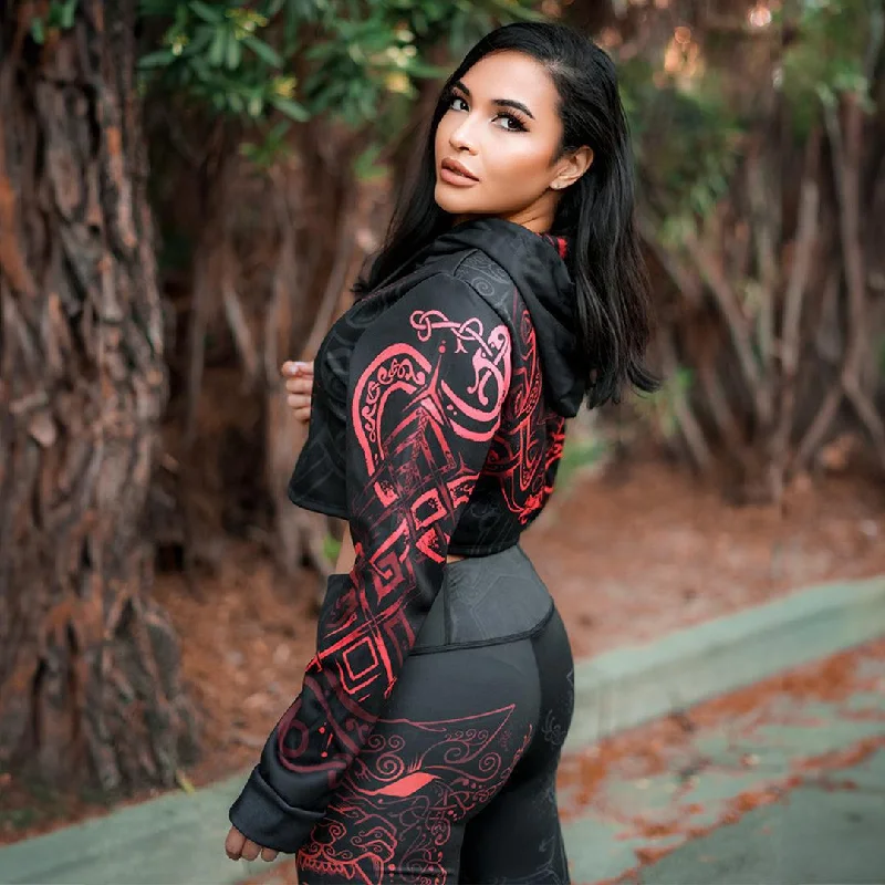 Cute Style Wolf of Ragnarök Crop Hoodie