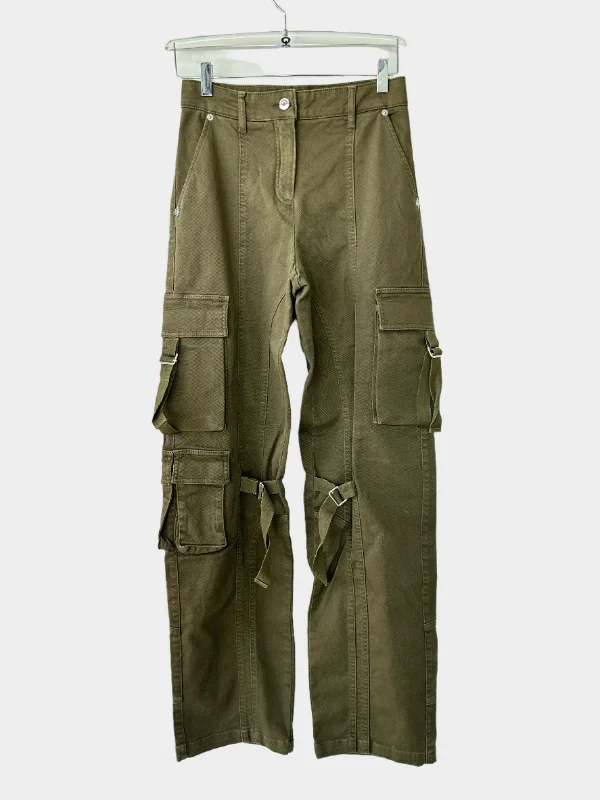 Street Sports Style Green Cargo Jeans