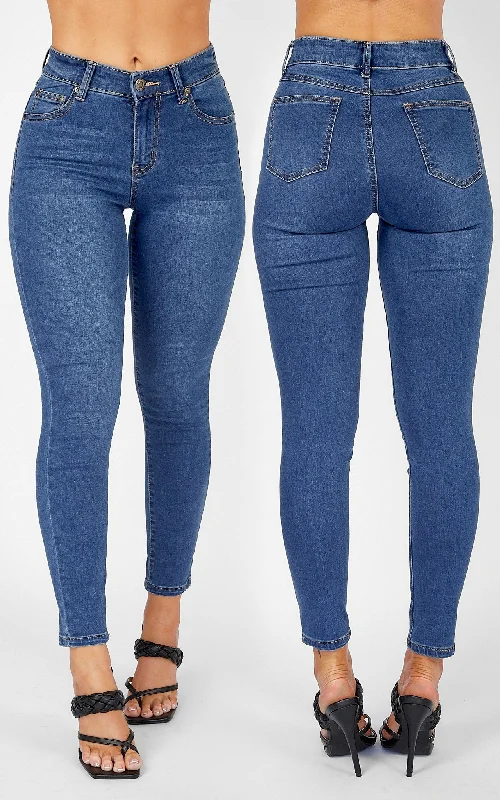 Sports Design Apple Bottom Jeans - Dark Blue