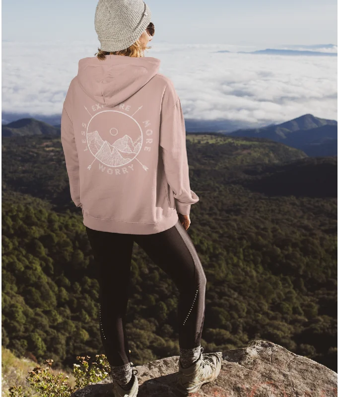 Thin Design Explore More Worry Less Organic Cotton Hoodie