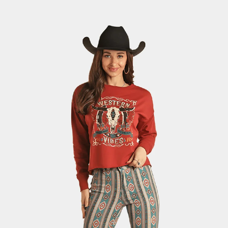 Sports Comfort Style Rock and Roll Denim Western Vibes Sweater