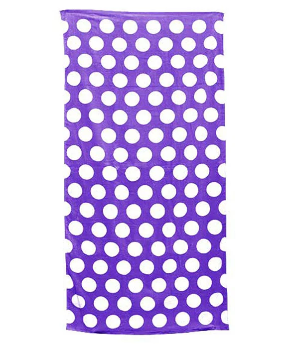 Knitted Design C3060 - Carmel Towel Company Classic Beach Towel | Purple Polka Dot