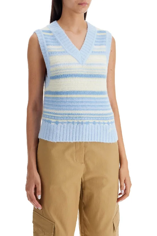 Sports High Waist Style Ganni "Soft Striped Knit Vest With A Comfortable