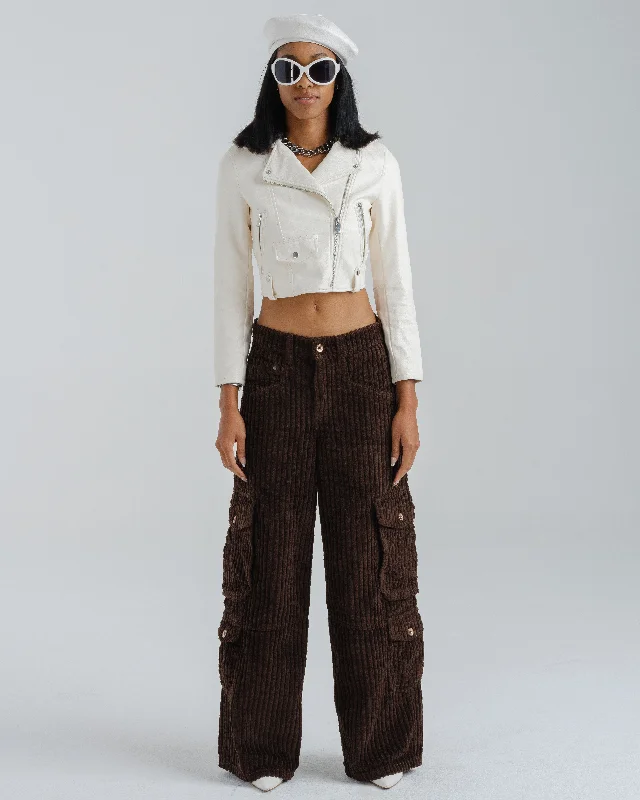 Sports Style W Quad Cargo. 23". 2 Wale Corduroy. Java Brown.