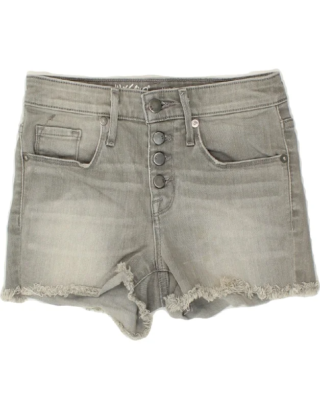 Weekend Wear MOSSIMO Womens High Waist Denim Shorts US 00 2XS W24  Grey Cotton