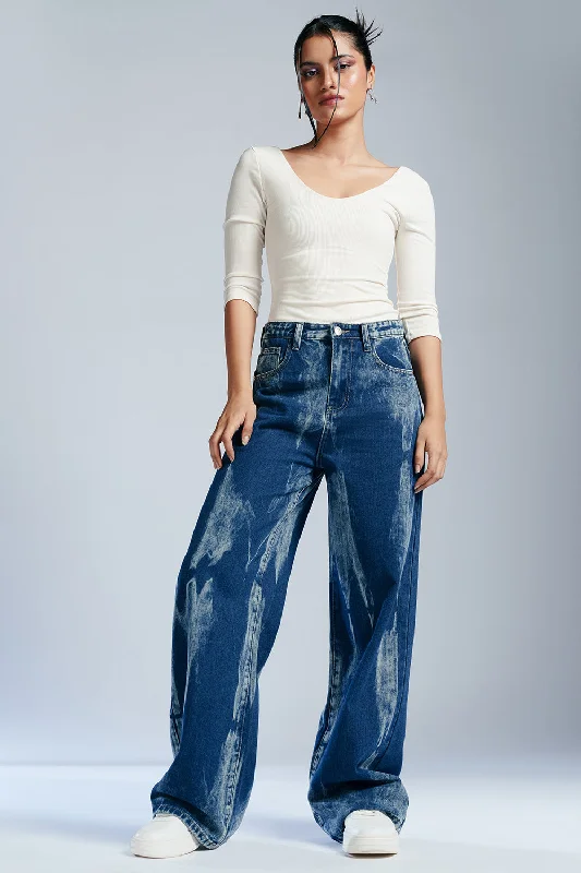 Fashion Must-have Indigo Twilight Wide Leg Jeans