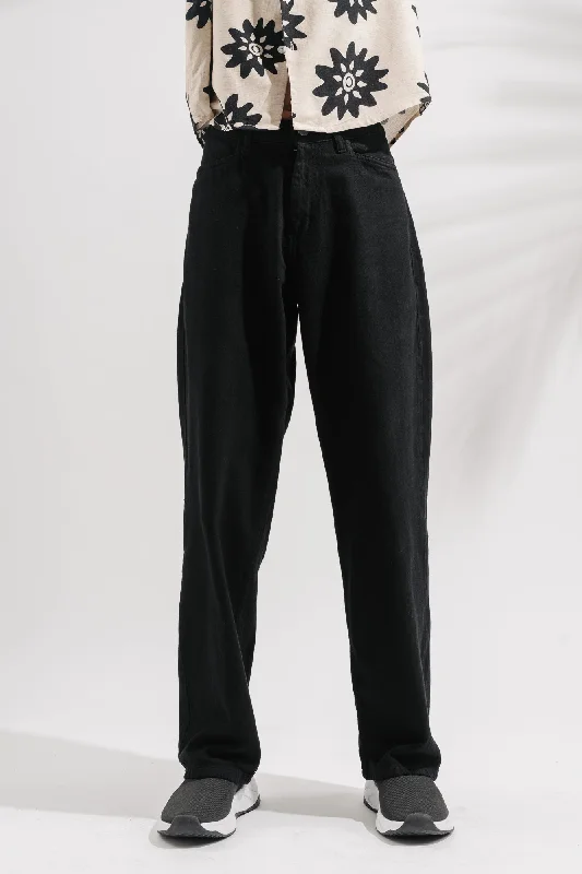 Fashion Innovation Men's Black Wide Jeans