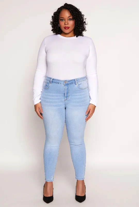 Sports Express Plus Size WAX Distressed Skinny Jeans