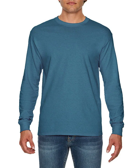 Retro Woolen Jacket G5400 - Gildan Heavy Cotton™ Adult Long Sleeve T-Shirt | Indigo Blue