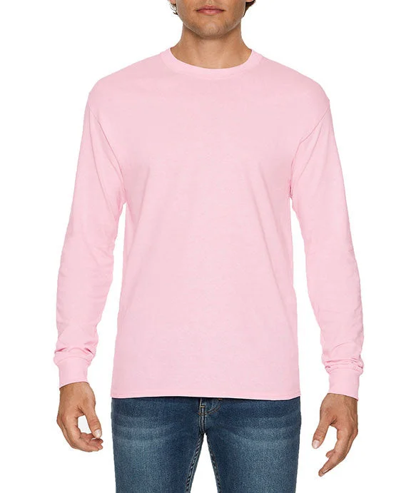 Retro Stripes G5400 - Gildan Heavy Cotton™ Adult Long Sleeve T-Shirt | Light Pink