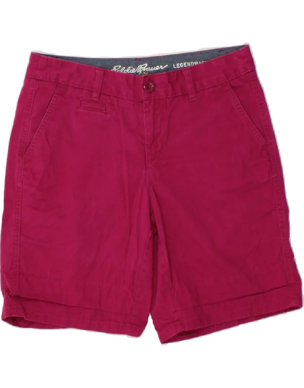 Simple Solid Color EDDIE BAUER Womens Chino Shorts US 4 Small W30 Pink Cotton