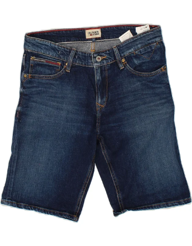 Sports Fitness Style TOMMY HILFIGER Womens Denim Shorts W32 Medium Navy Blue Cotton