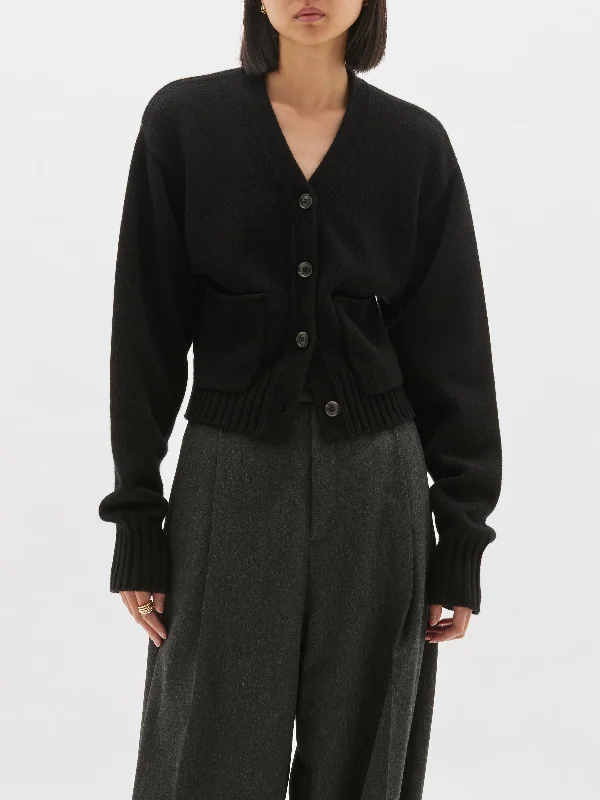 Retro Style wool cashmere cropped cardigan