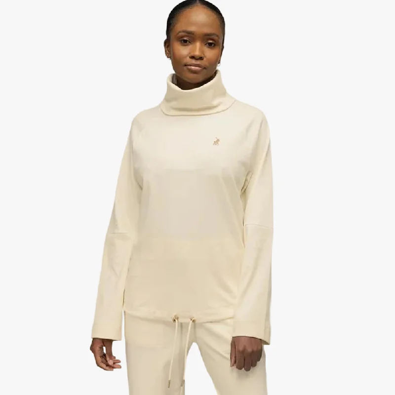 Girl Style Polo Womens Skylar Sweater Track Top Ecru