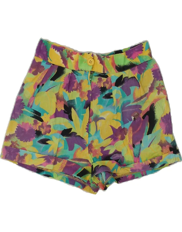 Soft Wear VINTAGE Womens High Waist Casual Shorts W28 Medium Multicoloured Floral