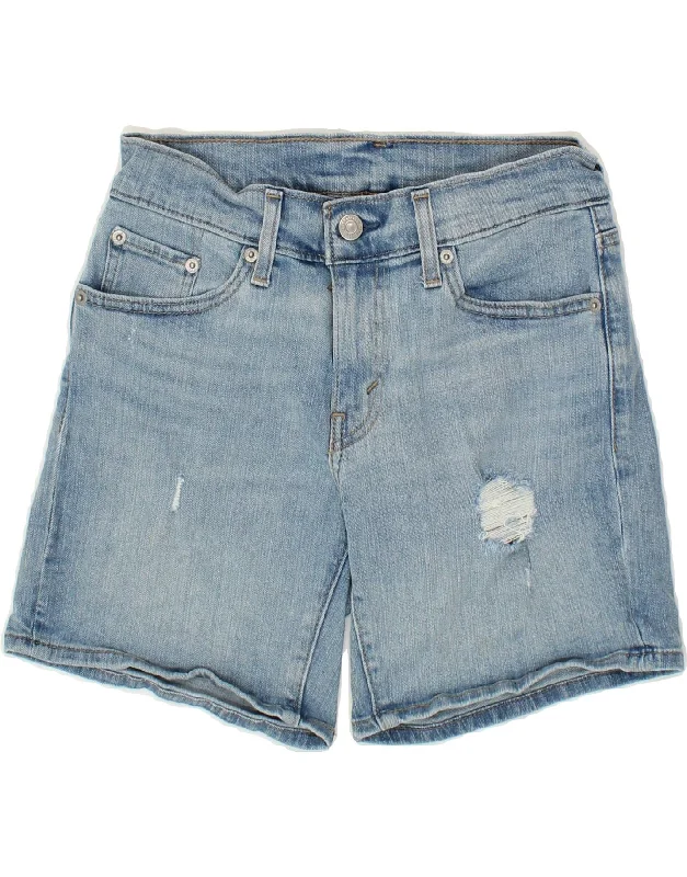 High-end Customization LEVI'S Womens Distressed Denim Shorts W26 Small Blue