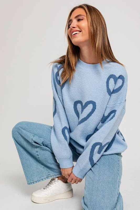 Fashionable and casual Heart On Your Sleeve Sweater