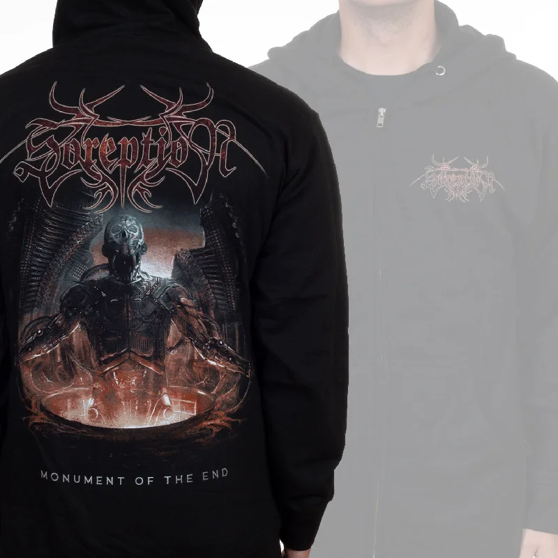 Embroidered Letters Soreption "Monument Of The End" Zip Hoodie