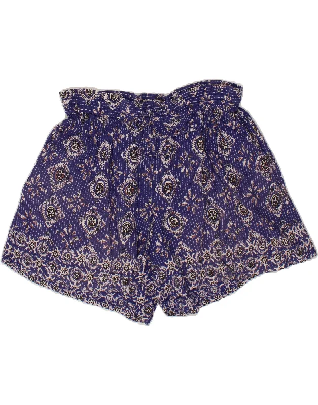 Sports Express FAT FACE Womens Casual Shorts UK 12 Medium W34 Blue Floral Viscose