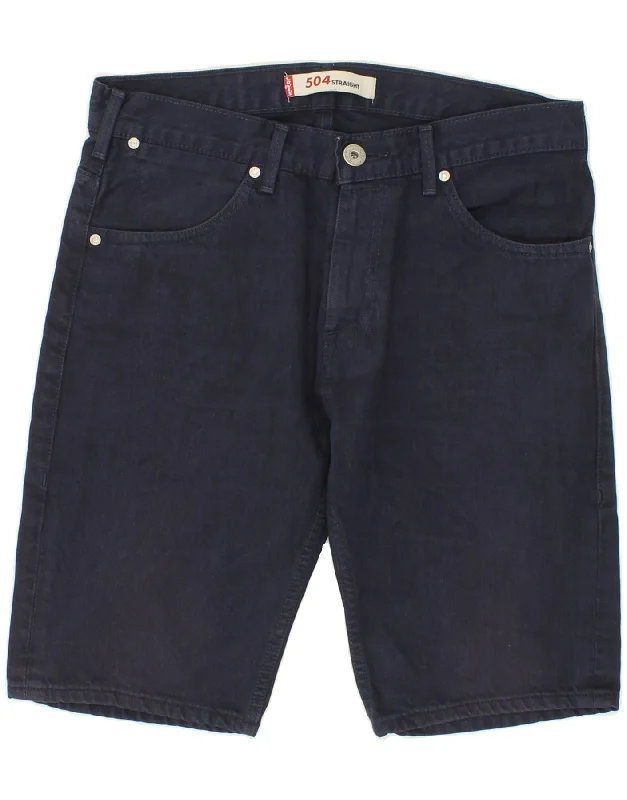 Sporty Elegance LEVI'S Womens 504 Bermuda Denim Shorts W32 Large Navy Blue Cotton